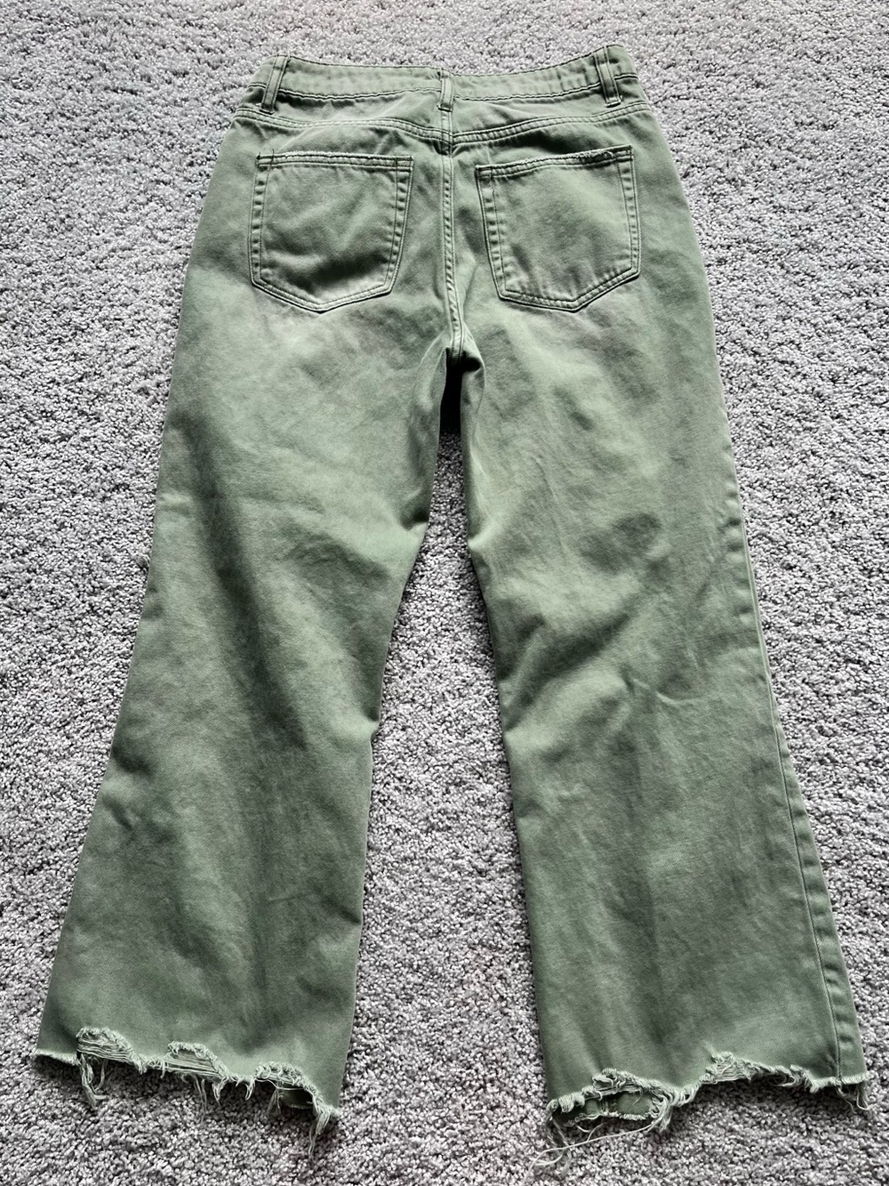 Vervet Olive Green Distressed Wide-Leg Jeans - Picture 4 of 5